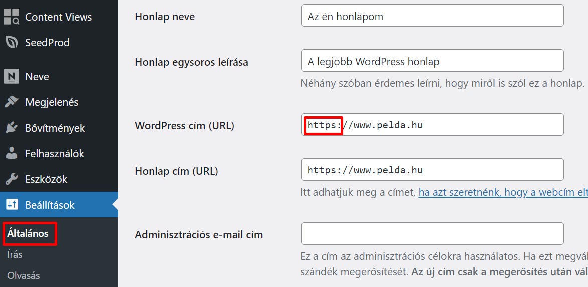 SSL beállítása a WordPressben
